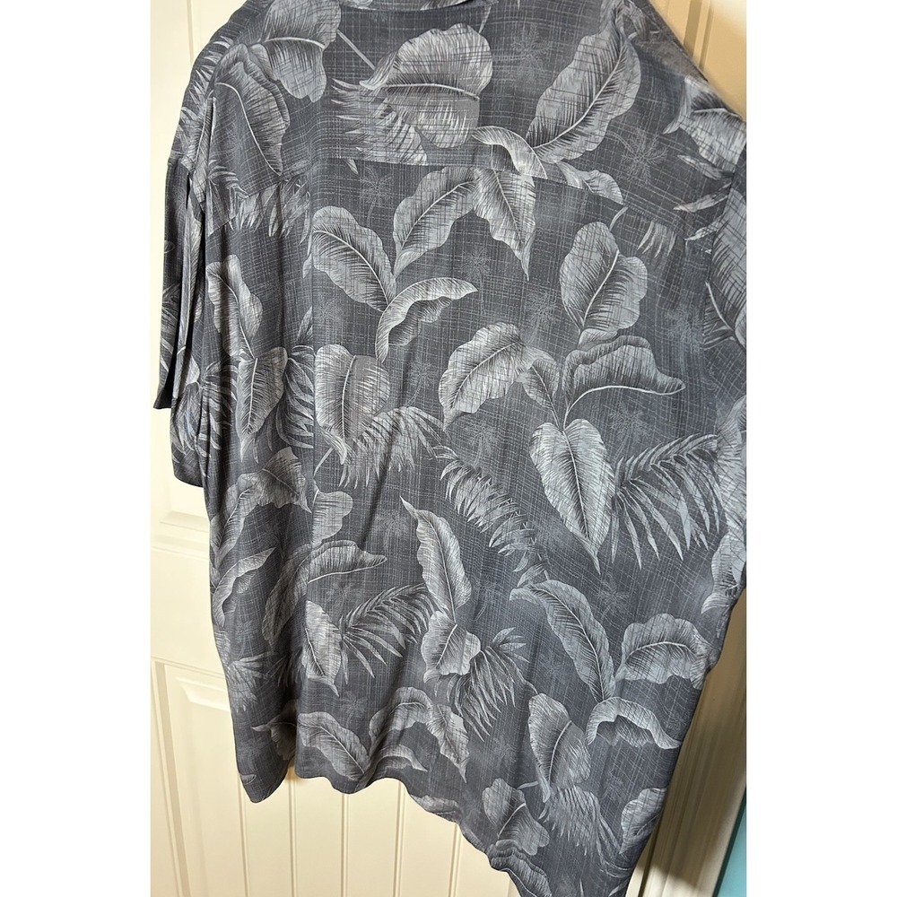 Foundry Men's Hawaiian Shirt 3XL Gray Rayon Resort Costal Vacation Button Down - Picture 4 of 8